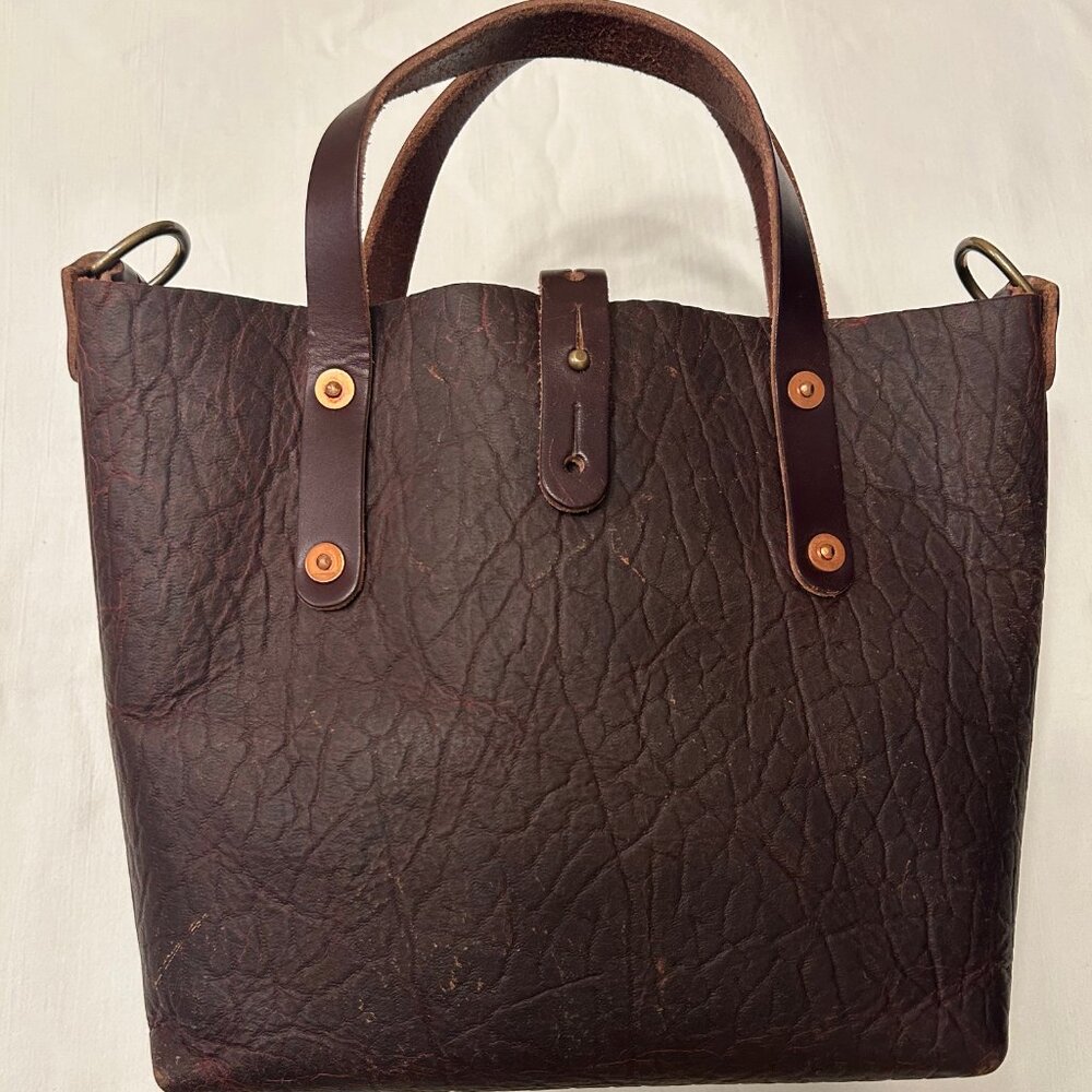 GO FORTH GOODS Avery Mini Tote – Cherry Bison Leather